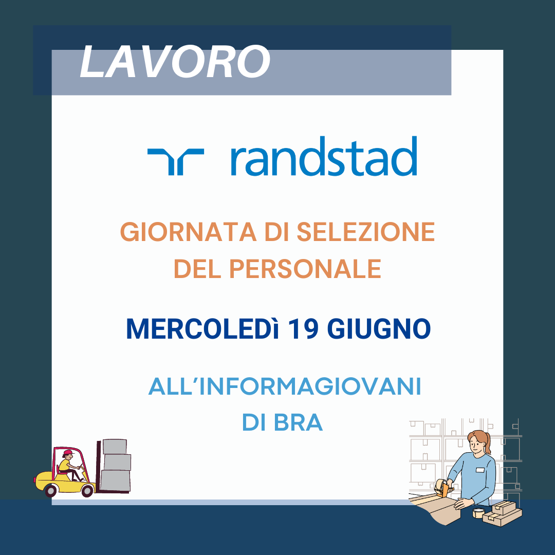 📢📢📢GIORNATA DI SELEZIONI RANDSTAD: MERCOLEDÍ 19/06/2024