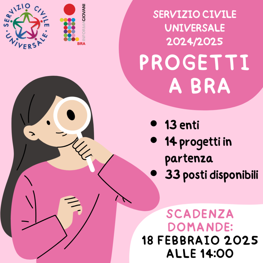 SERVIZIO CIVILE UNIVERSALE 2024/2025 – PROGETTI A BRA