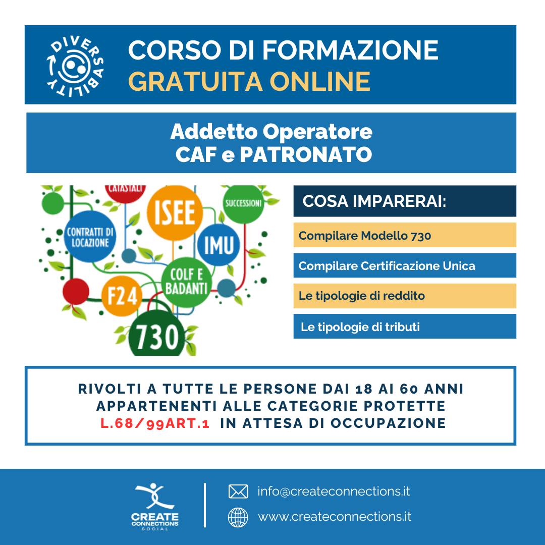 📢”𝐀𝐝𝐝𝐞𝐭𝐭𝐨 𝐎𝐩𝐞𝐫𝐚𝐭𝐨𝐫𝐞 𝐂𝐚𝐟 𝐞 𝐏𝐚𝐭𝐫𝐨𝐧𝐚𝐭𝐨 – 𝐂𝐨𝐫𝐬𝐨 𝐎𝐧𝐥𝐢𝐧𝐞”
