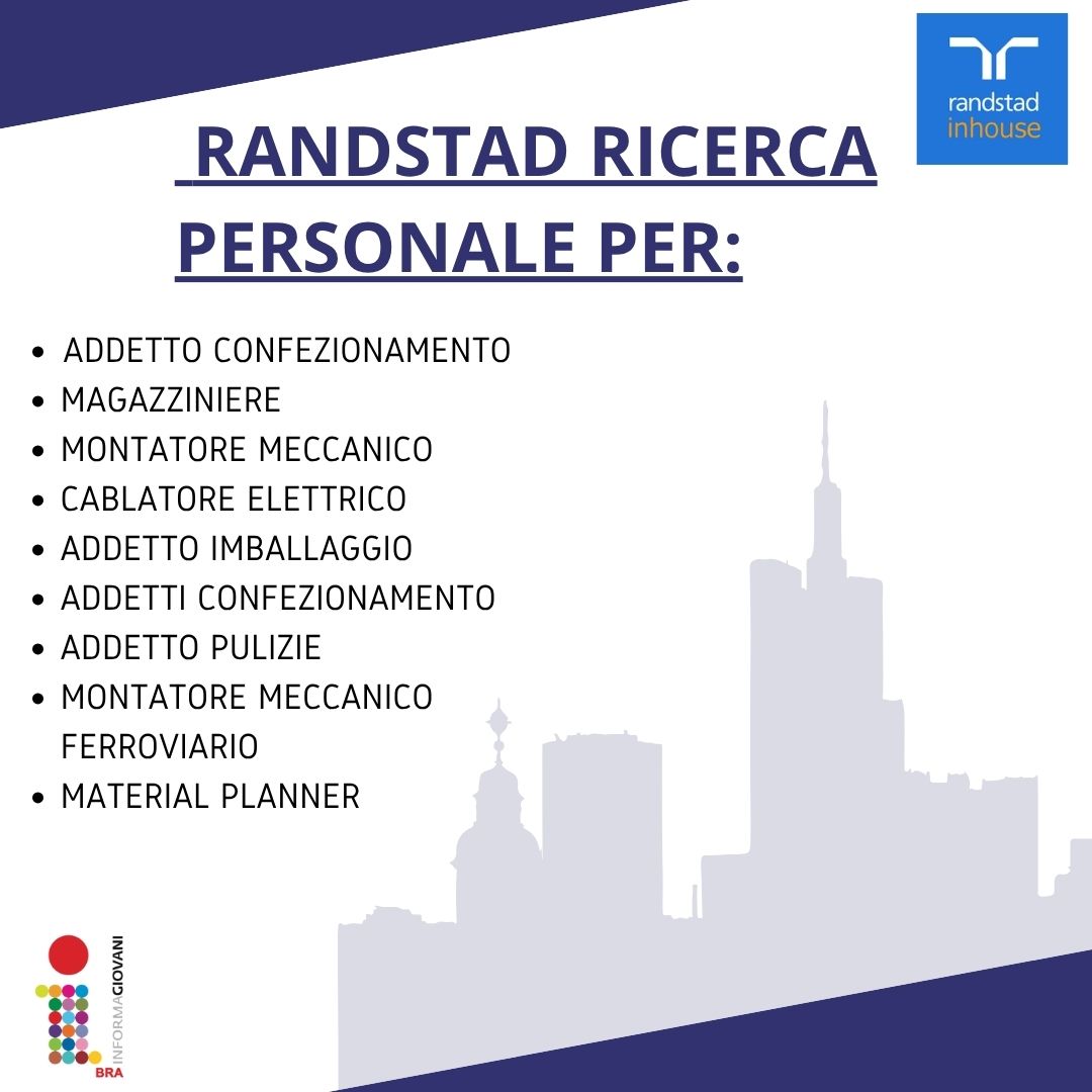 📢RANDSTAD INHOUSE RICERCA LE SEGUENTI FIGURE PROFESSIONALI✍👷‍♀️👷‍♂️
